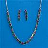 Cubic Zirconia Delicate Necklace Set With Rhodium Plating