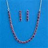 Cubic Zirconia Delicate Necklace Set With Rhodium Plating
