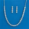 Cubic Zirconia Delicate Necklace Set With Rhodium Plating
