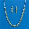 Cubic Zirconia Delicate Necklace Set With Rhodium Plating