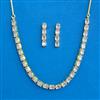 Cubic Zirconia Delicate Necklace Set With Gold Plating