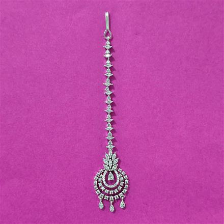 Cubic Zirconia Classic Tikka With 2tone Rhodium Plating