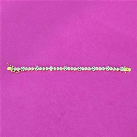 Cubic Zirconia Classic Bracelet With 2tone Rhodium Plating