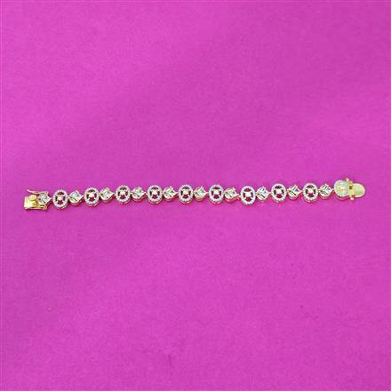 Cubic Zirconia Classic Bracelet With 2tone Rhodium Plating