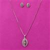 Cubic Zirconia Classic Pendant Set With Rhodium Plating