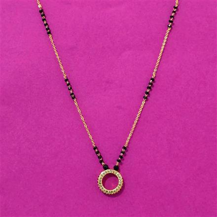 Cubic Zirconia Dokiya Mangalsutra With Gold Plating