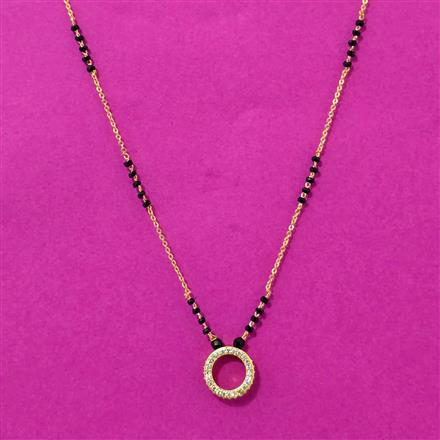 Cubic Zirconia Dokiya Mangalsutra With Gold Plating