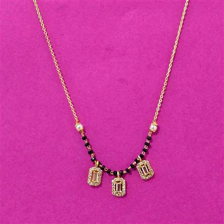 Cubic Zirconia Dokiya Mangalsutra Set With Gold Plating