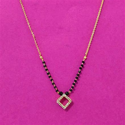 Cubic Zirconia Dokiya Mangalsutra With Gold Plating