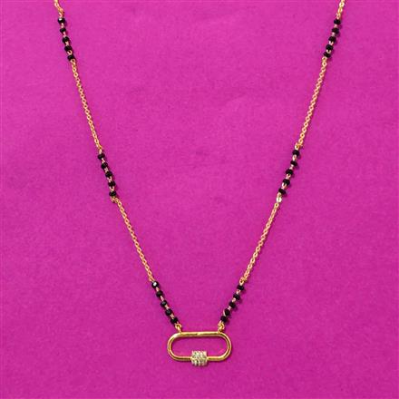 Cubic Zirconia Dokiya Mangalsutra With Gold Plating