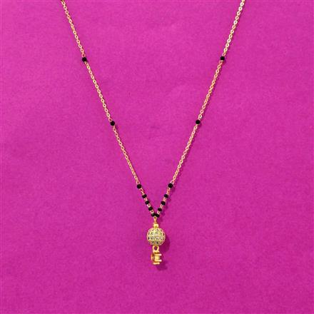 Cubic Zirconia Dokiya Mangalsutra With Gold Plating