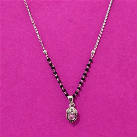 Cubic Zirconia Dokiya Mangalsutra With Rhodium Plating