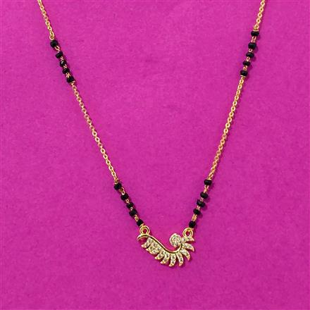 Cubic Zirconia Dokiya Mangalsutra With Gold Plating