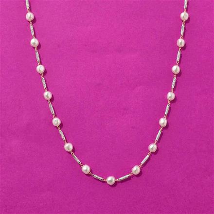 Cubic Zirconia Delicate Chain With 2 Tone Plating