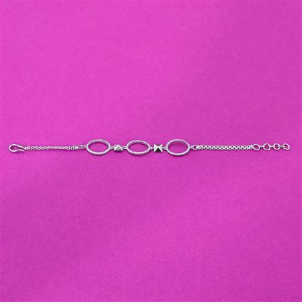 Cubic Zirconia Classic Bracelet With Rhodium 2 Tone Plating