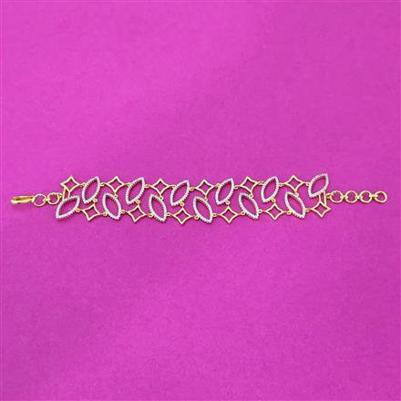 Cubic Zirconia Classic Bracelet With Rhodium 2 Tone Plating