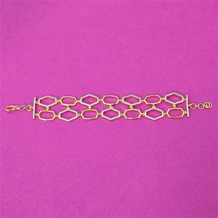Cubic Zirconia Classic Bracelet With Rhodium 2 Tone Plating