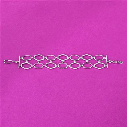 Cubic Zirconia Classic Bracelet With Rhodium 2 Tone Plating