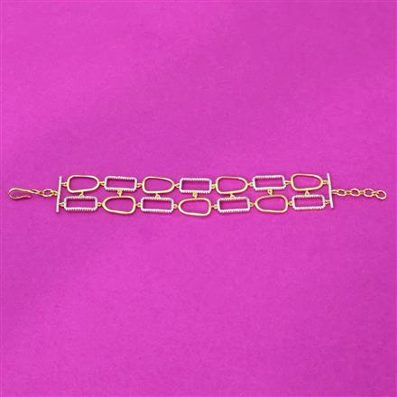 Cubic Zirconia Classic Bracelet With Rhodium 2 Tone Plating
