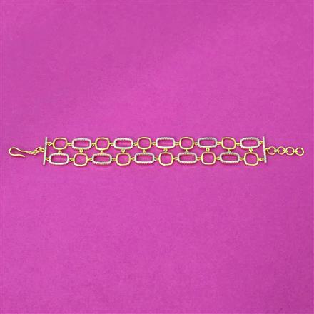 Cubic Zirconia Classic Bracelet With Rhodium 2 Tone Plating