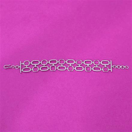 Cubic Zirconia Classic Bracelet With Rhodium 2 Tone Plating