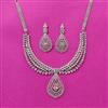 Cubic Zirconia Classic Necklace Set With Rhodium Plating