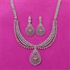 Cubic Zirconia Classic Necklace Set With Rhodium Plating
