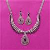 Cubic Zirconia Classic Necklace Set With Rhodium Plating