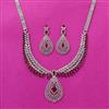 Cubic Zirconia Classic Necklace Set With Rhodium Plating