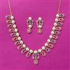 Cubic Zirconia Classic Necklace Set With Rhodium 2 Tone Plating