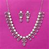 Cubic Zirconia Classic Necklace Set With Rhodium 2 Tone Plating