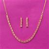 Cubic Zirconia Delicate Necklace Set With Gold Plating