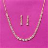 Cubic Zirconia Delicate Necklace Set With Gold Plating