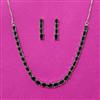Cubic Zirconia Delicate Necklace Set With Rhodium Plating