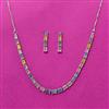 Cubic Zirconia Delicate Necklace Set With Rhodium Plating
