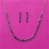 Cubic Zirconia Delicate Necklace Set With Rhodium Plating