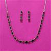 Cubic Zirconia Delicate Necklace Set With Rhodium Plating