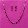 Cubic Zirconia Delicate Necklace Set With Rhodium Plating