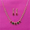 Cubic Zirconia Classic Necklace Set With 2 Tone Plating