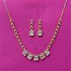 Cubic Zirconia Classic Necklace Set With 2 Tone Plating