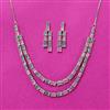 Cubic Zirconia Delicate Necklace Set With Rhodium Plating