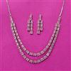 Cubic Zirconia Delicate Necklace Set With Rhodium Plating