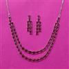 Cubic Zirconia Delicate Necklace Set With Rhodium Plating