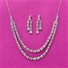 Cubic Zirconia Delicate Necklace Set With Rhodium Plating