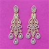 Cubic Zirconia Classic Earring With Rhodium 2 Tone Plating