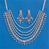 Cubic Zirconia Classic Necklace With Rhodium Plating