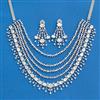 Cubic Zirconia Classic Necklace With Rhodium Plating