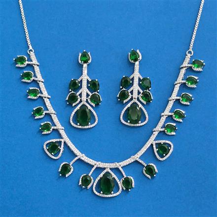 Cubic Zirconia Classic Necklace With Rhodium Plating