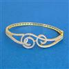 Cubic Zirconia Openable Kada With 2tone Rhodium Plating