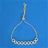 Cubic Zirconia Adjustable Bracelet With 2tone Rhodium Plating